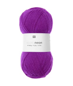 Pelote de laine à chaussette Socks Neon 4 Fils - 100GR - Rico Design 06 violet Lilas Fluo