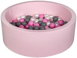 Piscine à balles Aire de jeu + 150 balles rose perle, rose clair, gris - Velinda