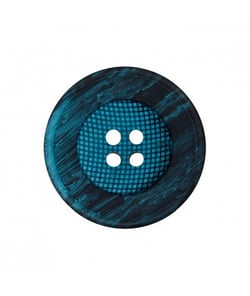 Carte de 2 boutons Panier Bleu turquoise rond 28mm - Union Knopf Bleu