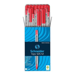 Boîte de 50 stylos à bille - Rouge - Pointe moyenne - Schneider - Tops 505 M