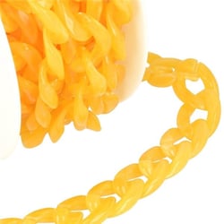 Bobine 5m Chaîne plastique brillant Jaune Or 20mm