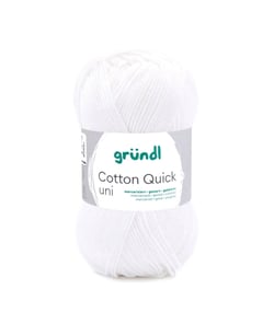 Fil à tricoter COTTON QUICK UNI - Gründl - PPSC - certifié Oeko-Tex 01 Blanc