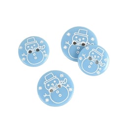 Bouton 2 trous bonhomme bleu ciel