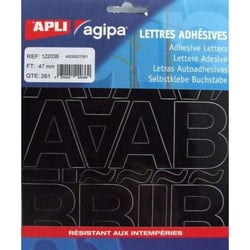 Apli 122036 - Lettres et symboles adhésives noires format 47 x 31mm