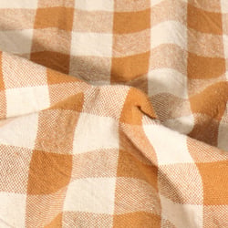 Tissu Coton d'ameublement Celestin Carreaux Ocre