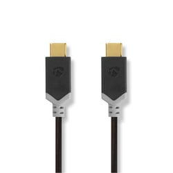 Nedis Câble de Charge et de Données 3.2 Gen 1 USB-C Mâle vers USB-C Mâle 60W 5 Gbps 1m Noir / Or