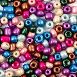 Perles rocaille couleurs métalliques Ø 4 mm - 130 g