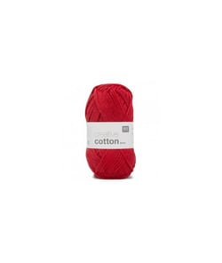 Pelotes de fil à tricoter CREATIVE COTTON ARAN de Rico Design - Laissez libre cours à votre créativité avec douceur et style ! 05 Rouge