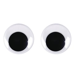 Yeux mobiles en plastique à coller40mm ø, 6 pces, noir / blanc