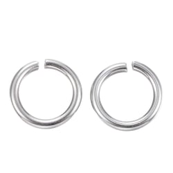 Lot de 50 anneaux de jonction métal argenté 10 mm ACIER INOXYDABLE 304 - ouverts connecteurs - creation bijoux perles