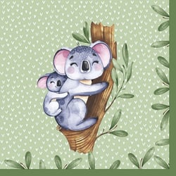 Lot de 4 serviettes en papier découpage collage 33 cm KOALA A 3030