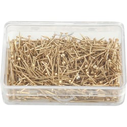 Epingles à tête, L : 16 mm, ép. 0,65 mm, ca. 500 pièce, or, 35 gr/ 1 Pq.