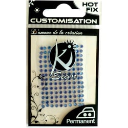 Ki-Sign - Strass thermocollant tissu 6mm 35 pièces - Bleu
