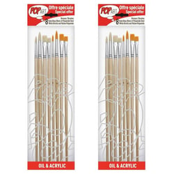16 pinceaux brosse polyamide et soie