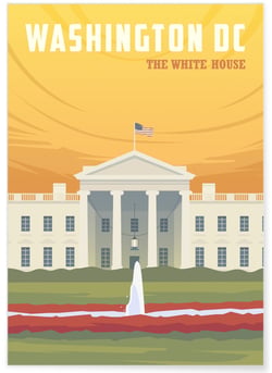 Affiche Washington : The White House | A3 : 29,7x42cm