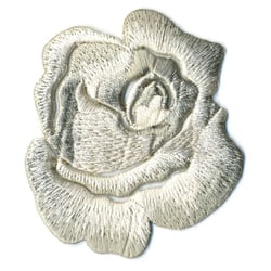Lot de 3 écussons thermocollants Rose gris 4cmx5cm