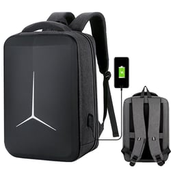 Sac À Dos Ordinateur 17 Pouces Étanche Multifonction Avec Port USB Rose Gris foncé YONIS