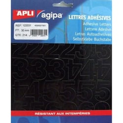 Apli 122031 - Chiffres et symboles adhésives noires format 30 x 32mm