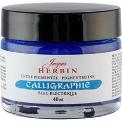 Encre de calligraphie pigmentée - Bleu électrique - Jacques Herbin - Flacon 40ml