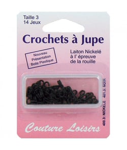 Agrafes noires n°3 avec brides X 14 - Distrifil 3 Noir
