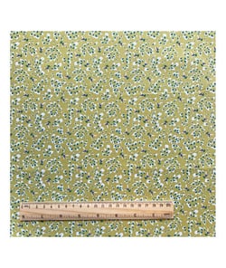 Tissu coton champêtre de 150 cm de largeur briella vert vendu par 50 cm