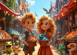Puzzle 300 pièces - Le Marché aux Petits Dragons - Bluebird Puzzle