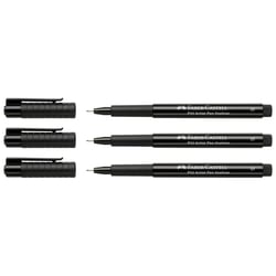 Lot de 3 feutres encre de Chine PITT artist pen - FABER-CASTELL - Pointe superfine 0,3 mm - Noir