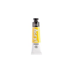 Lot de 5 tubes aluminium 18 ml - Peinture acrylique PRIMO - Jaune 201