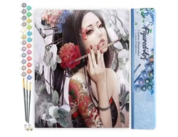 Peinture par Numéro Figured'Art - Belle asiatique - Kit de Loisir Créatif DIY Numéro d'Art Complet - 40x50cm sans châssis en bois
