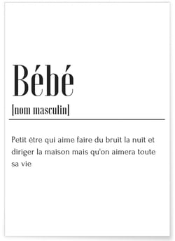 Affiche Définition Bébé | A3 : 29,7x42cm