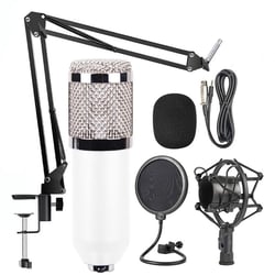 Microphone Rose Haute Qualité Pour Studio Enregistrement Et Podcasting Blanc YONIS