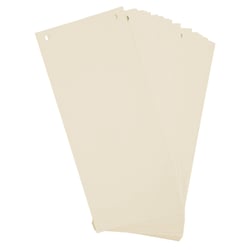 Paquet 100 fiches intercalaires horizontales unies perforées - 105x240mm - Ivoire - x 12 - Exacompta