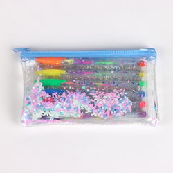 Trousse Paillettes Stitch Disney avec 6 Stylos Gel Colorés