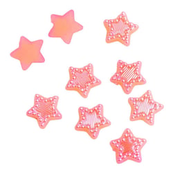 50 Perles Cabochon Etoile Rose à coller 10 mm Acrylique - Dos Plat - Creation Diy
