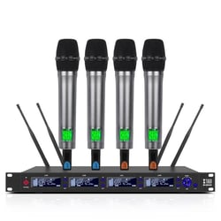 Système Microphone Sans Fil Professionnel 4 Canaux UHF Audio Clair et Puissant YONIS