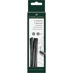 Lot de 5 Blister de 6 fusains naturels Pitt FABER-CASTELL - 6-11mm