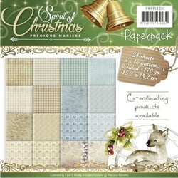 24 Papiers scrapbooking 15,2 x 15,2 cm Precious Martieke SPIRIT OF CHRISTMAS