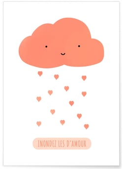 Affiche Enfant : 'Inondez les d'amour' | A3 : 29,7x42cm