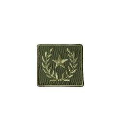 Lot de 3 écussons thermocollants badge étoile laurier vert 3cm x 3cm