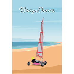 Tableau mural encadré illustration Bray-Dunes 65x97 cm