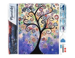 Diamond Painting Broderie Diamant Figured’Art 40x50cm toile entière roulée avec diamants carrés - Arbre Vitrail
