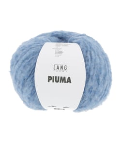 Pelote de laine et coton à tricoter PIUMA - Lang Yarns 22 Bleu