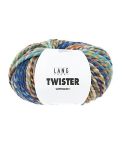 Pelote Twister 100g — Laine Vierge Chunky — Lang Yarns 05 Marine/vert/orange