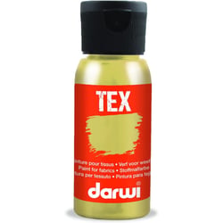 Peinture pour tissus - Or - Métallique - Peinture à l'eau - Tex - Darwi - 50ml