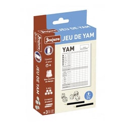 Jeu de yam  avec bloc de feuilles et crayons