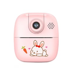 Appareil Photo Enfant HD Imprimable Avec Objectif Rotatif Rose 16G YONIS