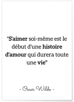 Affiche Oscar Wilde 'S'aimer soi même...' | A3 : 29,7x42cm