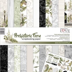 11 papiers imprimés scrapbooking 30 x 30 cm Lexi Design PREHISTORIC FERN