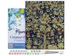 Peinture par Numéro Figured'Art avec Cadre - Arbre de Vie - Kit de Loisir Créatif DIY Numéro d'Art Complet - 40x50cm toile tendue sur châssis