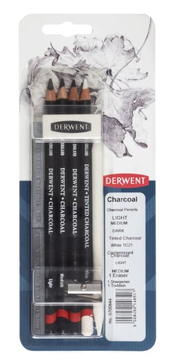 Lot de 9 fusains Derwent - Gris